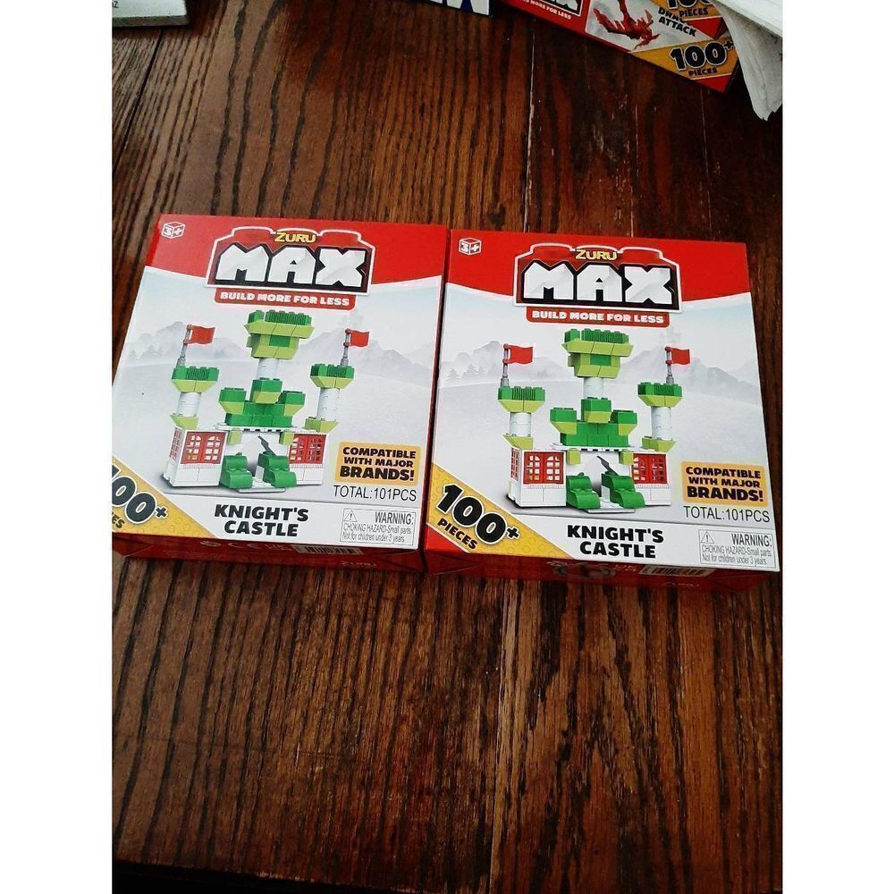 New Two Zuru Max 101 Piece Knights Castle Building Block Sets Compatible w Legos